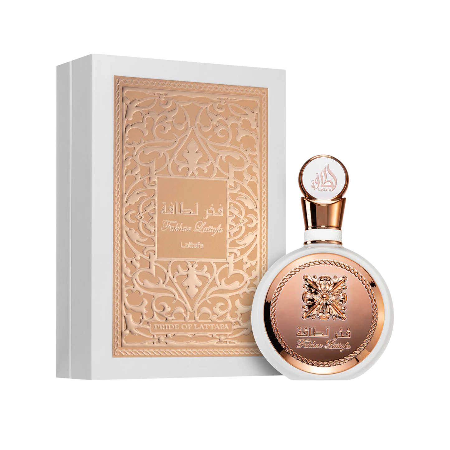 Fakhar Rose flacon et coffret 100ml — parfum de niche floral épicé Le Substrat Martinique