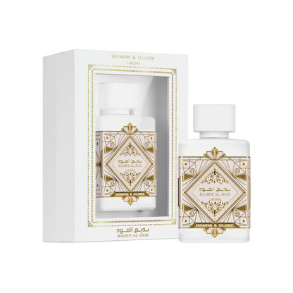 Bade’e Al Oud Honor & Glory flacon et coffret 100ml — parfum de niche fruité épicé Le Substrat Martinique